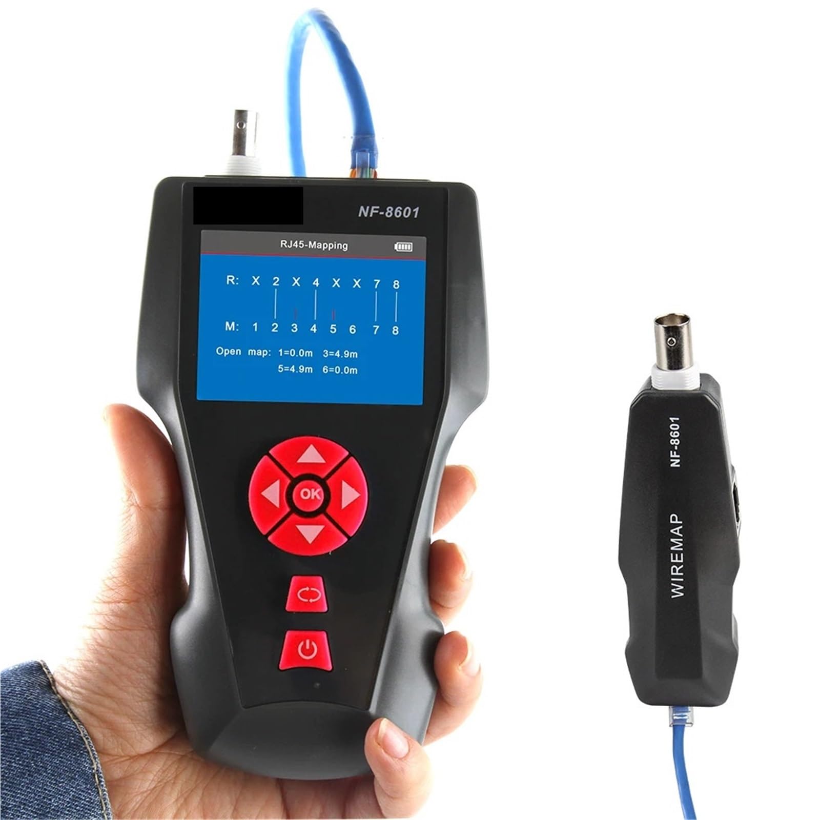 Netzwerkkabeltester, Netzwerkkabeltester NF-8601 Leitungssucher BNC RJ45 RJ11 Cat5 Cat6 Cat7 Lan Ping Poe Längentest Netzwerkkabel-Tracker