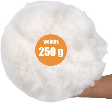 BUTUZE Polyester Fiber, Premium Fiber Fill, Stuffing Beads, 150g Weight Stuffing Beads, Stuffing for Small Dolls Part Pillow Comforter DIY, 250g/8.8oz, Recyclable
