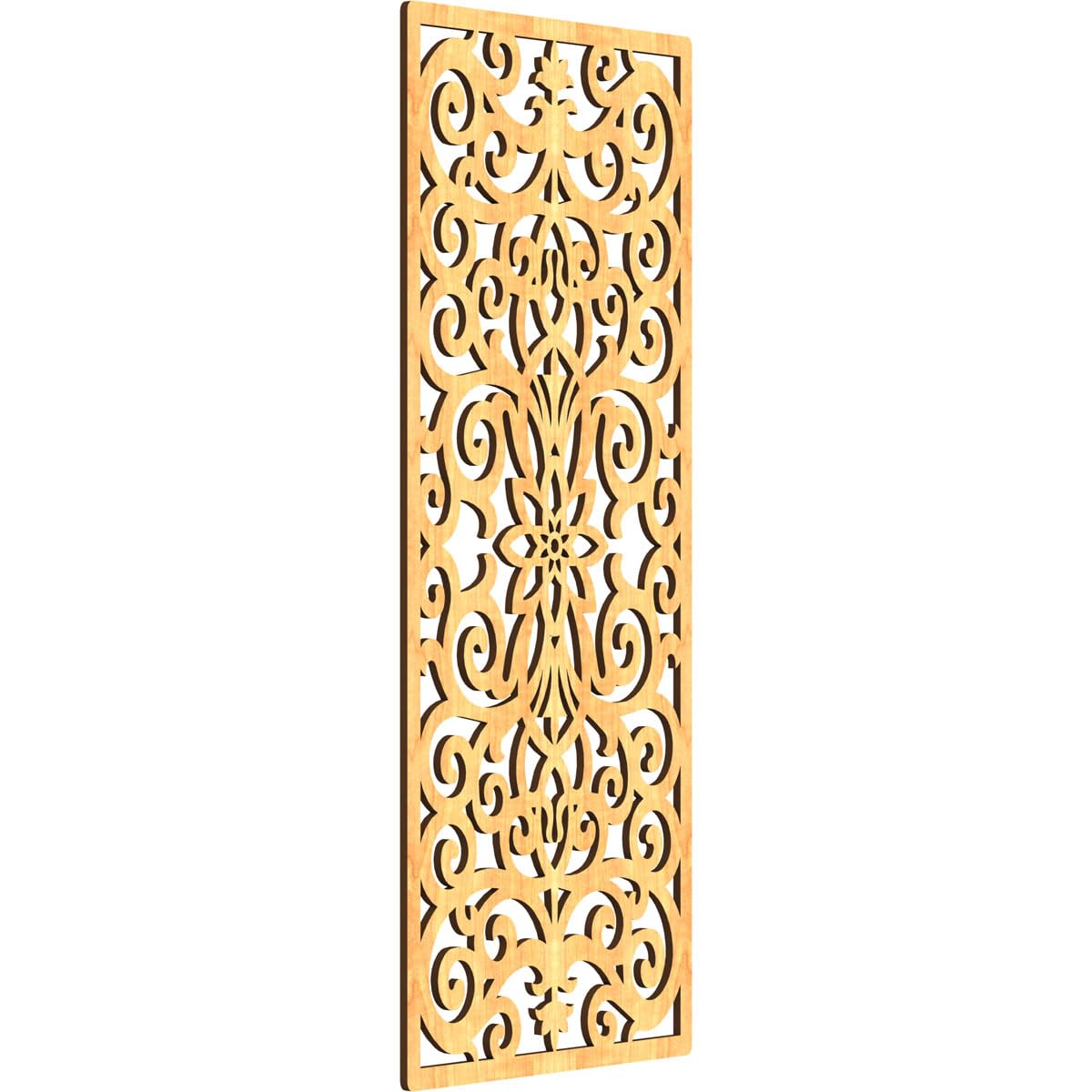 Buel Decorative Pierced Fretwork Wood Wall Panels, 15 3/8"W x 39 3/8"H x 3/8"T, Cherry
