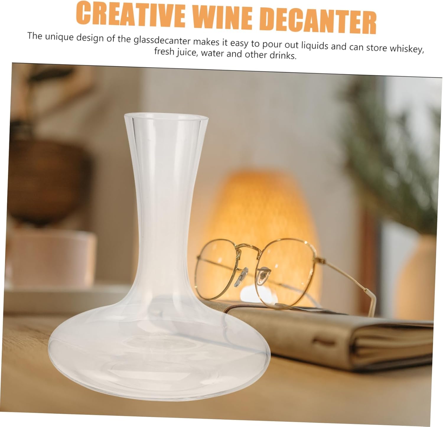 OUNONA Elegant Wine Decanter Red Wine Pourer Carafe Glass Liquor Divider for Whiskey Vodka Brandy