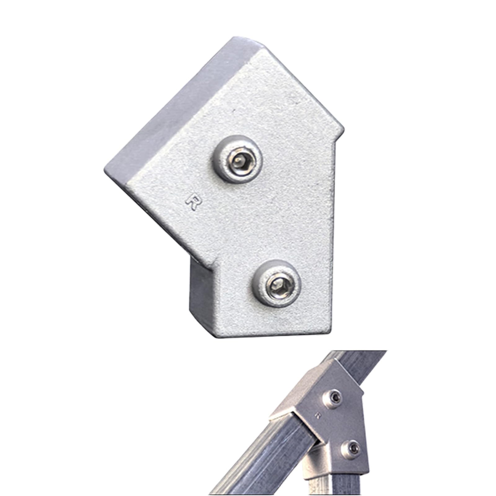 Alloneslife 25X25 Oblique 3Ways Aluminum Alloy Square Tube Connector Replacement Connection Fastener Fixed Joint 3 Way Elbow Pipe Fitting Easily Install Square Pipe Fixed Joint Storage Rack Connector