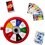 Mattel Games UNO Spin, jeu de cartes pour enfants, adultes et soirées en famille, jeu classique avec spinner, nouveaux défis et règles, activité pour les jours de pluie