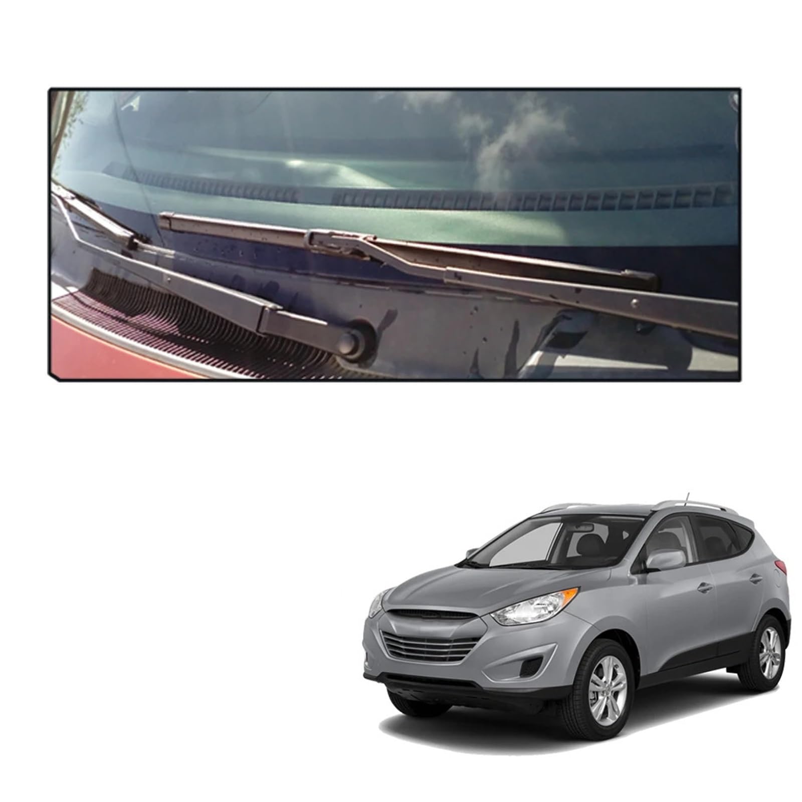 Limpiaparabrisas Coche Compatible Con Hyundai Para Tucson Para MK2 2010 2011 2012 2013 2014 2015 Escobillas De Limpiaparabrisas Delanteras Y Traseras De 24"+16"+12"