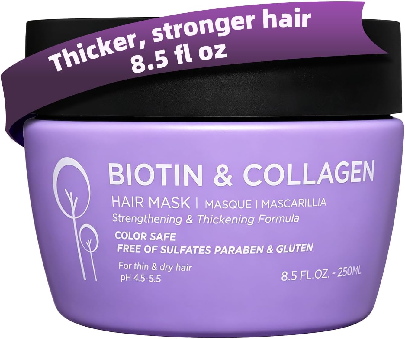 Luseta Biotin & Collagen Hair Mask for Dry & Damaged Hair and Growth-Thickening Hair Treatment-Anti Frizz, Nourishment for Thin Hair 8.5 oz
