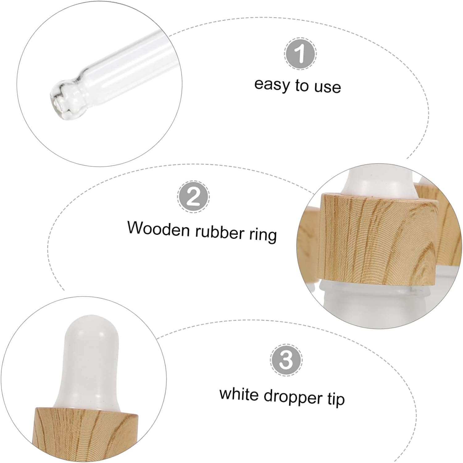 Vaguelly 10pcs Glass Empty Bottles Dropper Essential Oil Dispenser for Aromatherapy Perfume Sample Vials