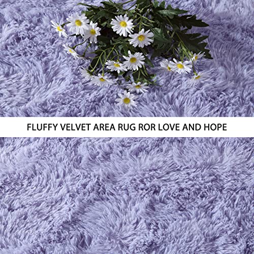 Pettop Fluffy Shaggy Area Rugs For Girls Bedroom,3X5 Feet Soft Purple Kids Room Rugs, Non-Slip Carpet For Boys Bedroom, Small Bedside Rug, Nursery Dorm Home Decor Rug 3X5 Feet, Purple #TOP2