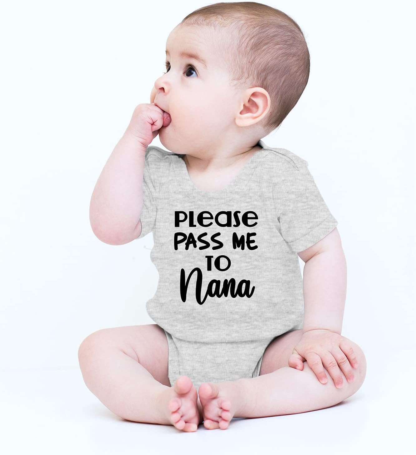 CBTwear Please Pass Me to Nana - Baby Clothes - Funny Newborn Bodysuit Outfits for Boys and Girls - Image 2