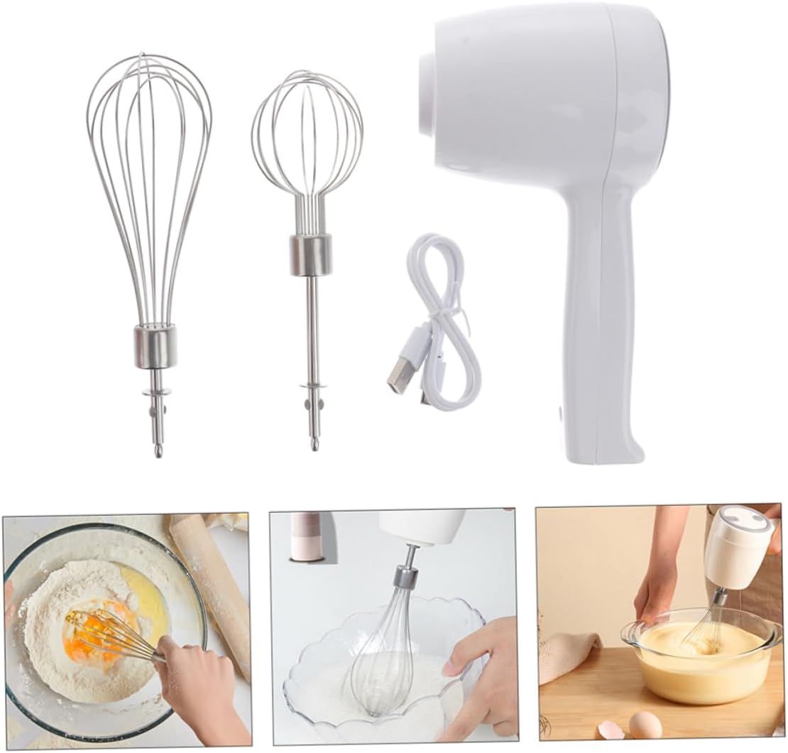 1set Adjustable Cordless Egg Mixer Usb Charging Electric Hand Mixer for High-speed Whisk Stainless Steel Beaters for Cream and Batter Mixing Kitchen Tool
