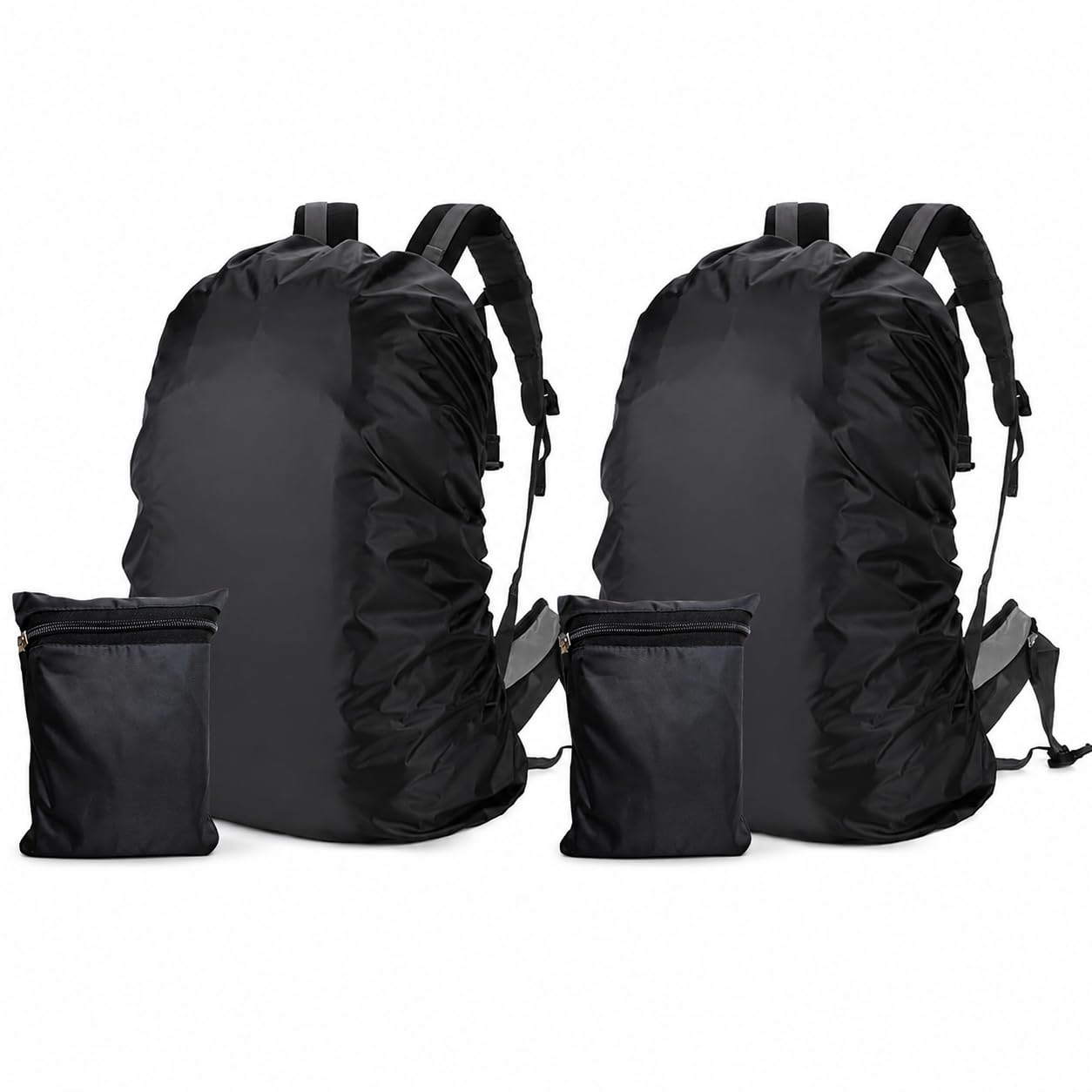 Waterproof Backpack Rain Cover (30-40L) (Pack of 2) Wear-Resisting and Durable Bag Cover for with Adjustable Anti Slip Buckle Strap, Rain Coat for Bag, School Bag Protection | laptop bag cover waterproof for rain, laptop rain cover, water proof cover for bag, rain cover-image-30