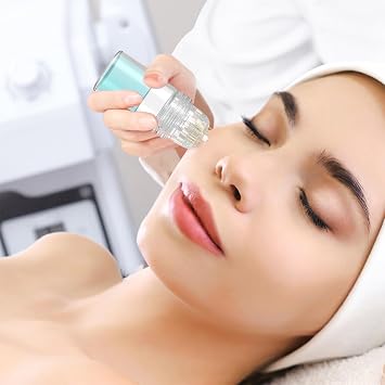 Hydra Needle 20 Derma Stamp Microneedling Pin Length 1.0 mm, Serum Applicator Bottle Reusable for Anti-aging Skin Care Hair Beard Growth Stimulation