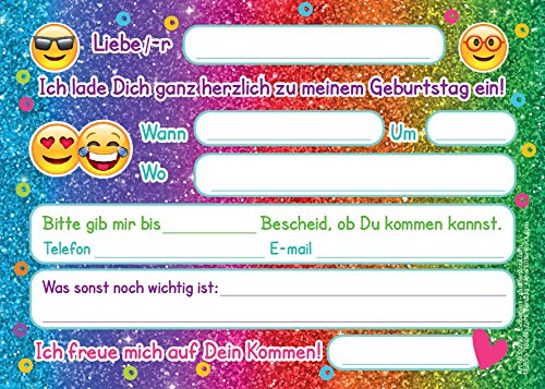 JuNa-Experten Lot De 12 Cartes D'invitation, Enveloppes, Autocollants