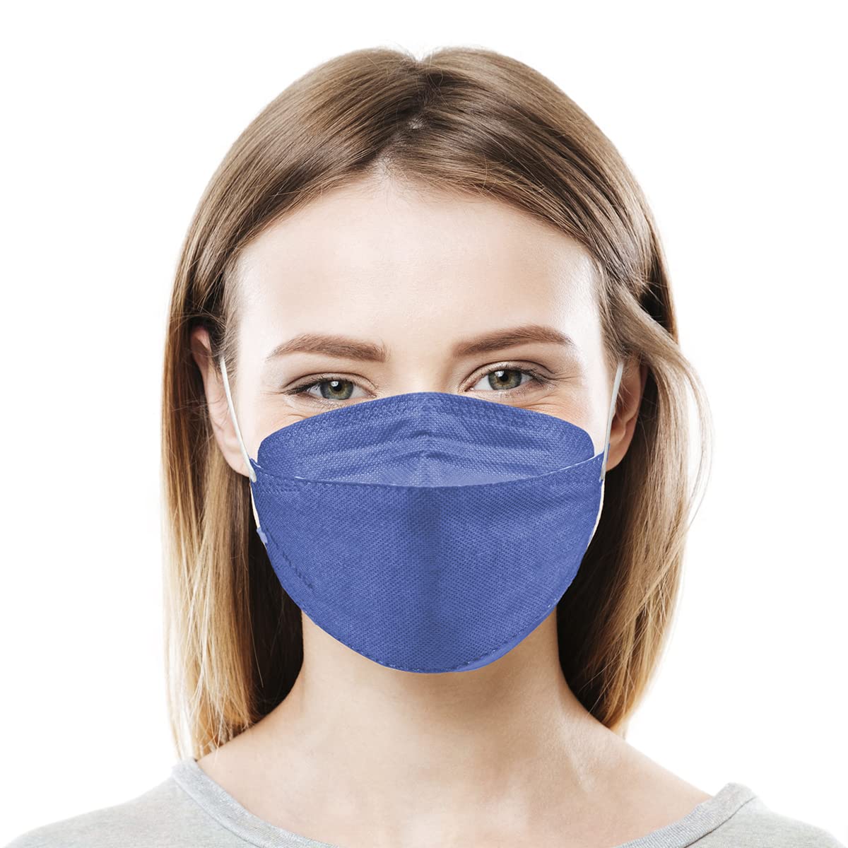 Lutema 5-Ply Disposable Fish Style Face Mask - Made in USA | 3-Panel Flat Fold Design Structure | For Men & Women (5pcs)