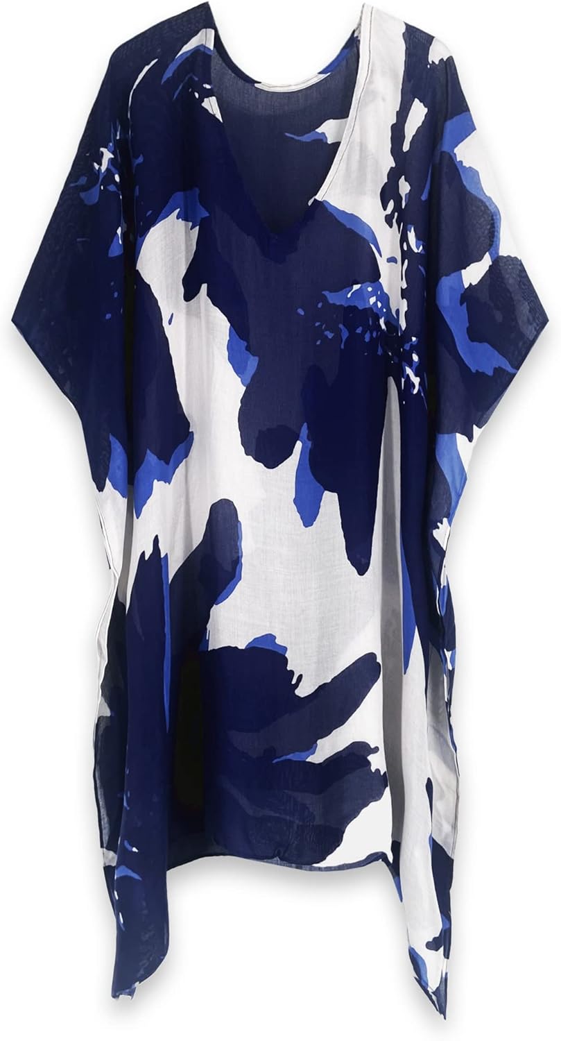 Moss Rose Women's Swimsuit Cover up Beach Kaftan for Bathing Suit with Floral Pattern