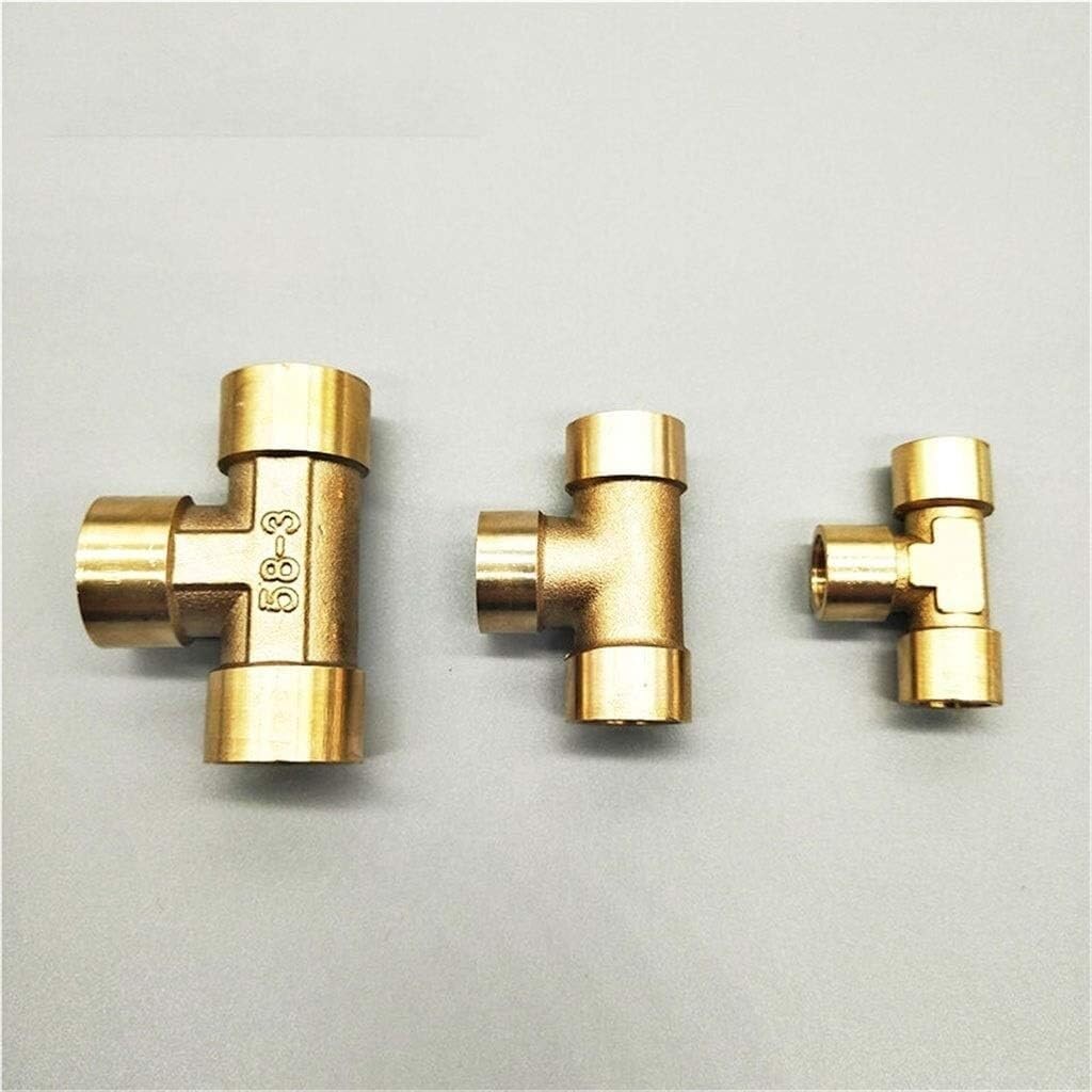 Accesorio de tubería, Conector de tubería en T de 3 vías con Rosca Hembra BSP de 1/8", 1/4", 3/8", 1/2", 3/4", 1", Adaptador de tubería de latón, Conectores de Acoplamiento(0.75 Inch)