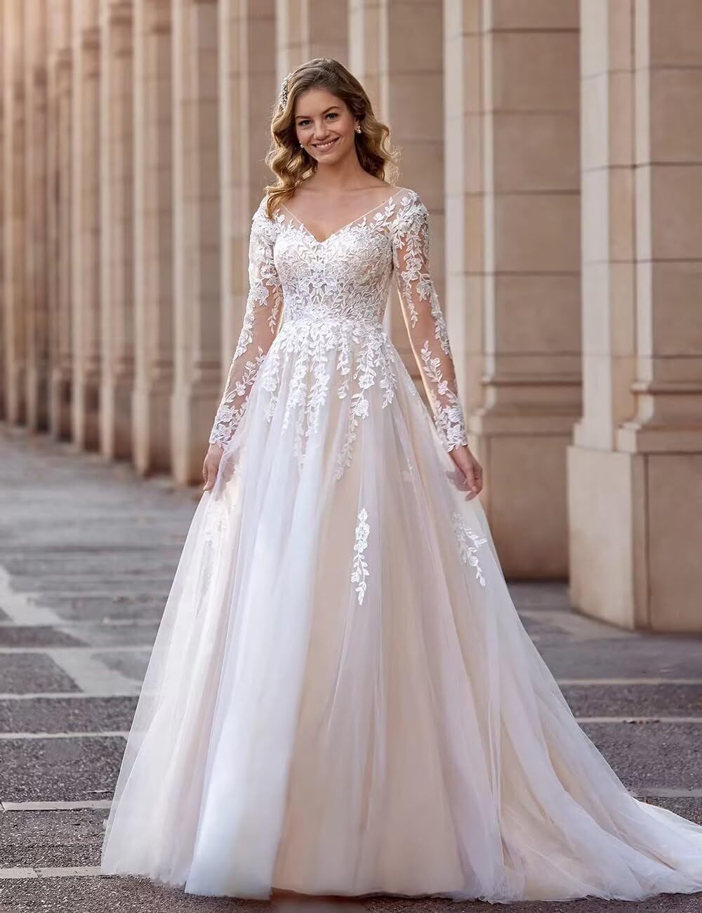 Long Wedding Dresses for Bride 2026 Mermaid Lace Appliques Bridal Dresses Tulle Beach Bridal Gowns