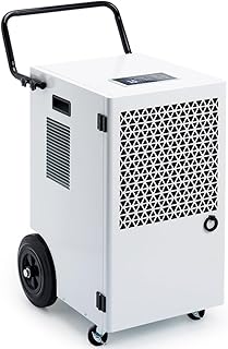Deshumidificador Industrial Grandes Superficies 120L/Día: Área 300m²/600m3 Deshumidificadores con Sensor de Humedad Eléctrico Temporizador 24H Depósito de 7L para Trastero Baño y Garaje
