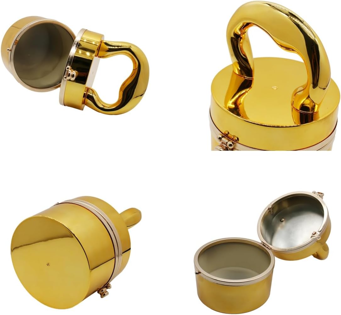 Women Acrylic Evening Bucket Bag Shiny Bucket Cylindrical Thick Handle Clutch Unique Niche Prom Crossbody Handbag - Image 6