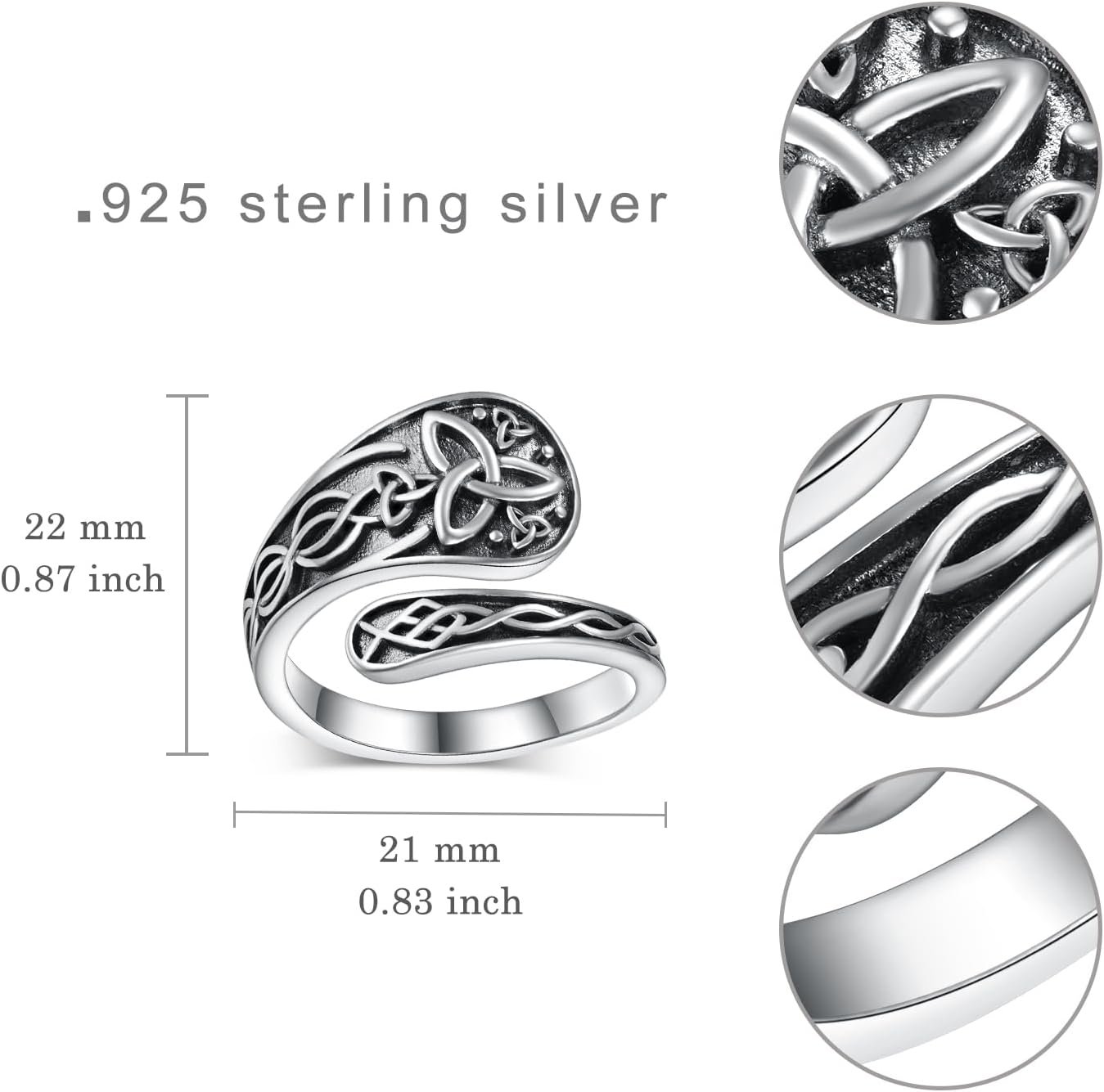 Spoon Rings for Women 925 Sterling Silver Spoon Rings Vintage Thumb Rings Jewelry Gifts for Women Men