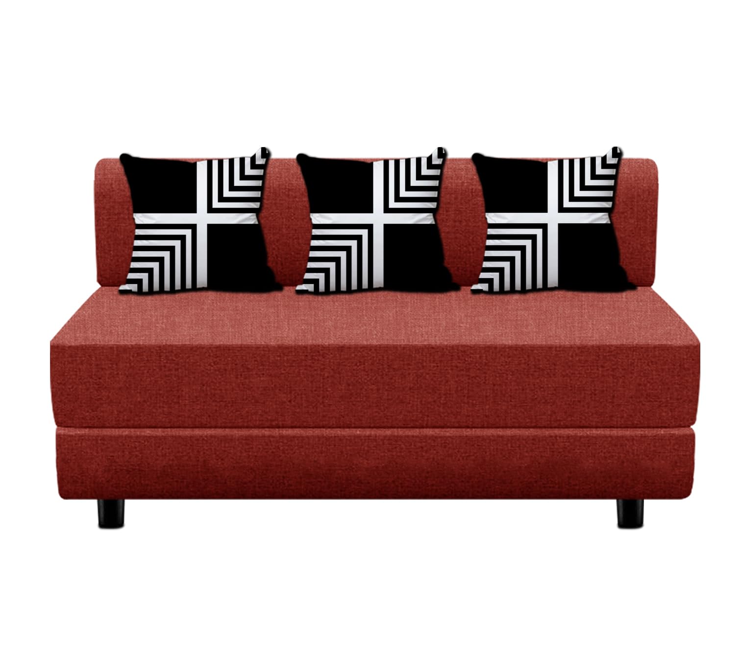 TRENDY VIBES Sofa Cum Bed Leg Sofa-Bed | 5 X 6 Feet, Three Seater | Jute Fabric Washable Cover with Cushion - Red (B0DHXM4MJG) Amazon Price History, Amazon Price Tracker