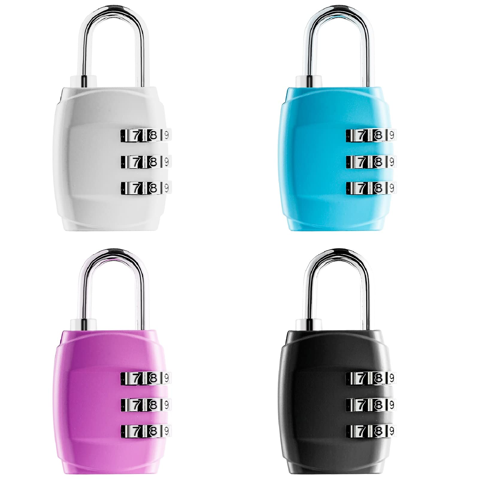4PCS Colorful Combination Padlock, Digit Suitcase Locks Small Luggage  Locks Padlocks Outdoor Heavy Duty Waterproof, Sturdy Code Padlock
