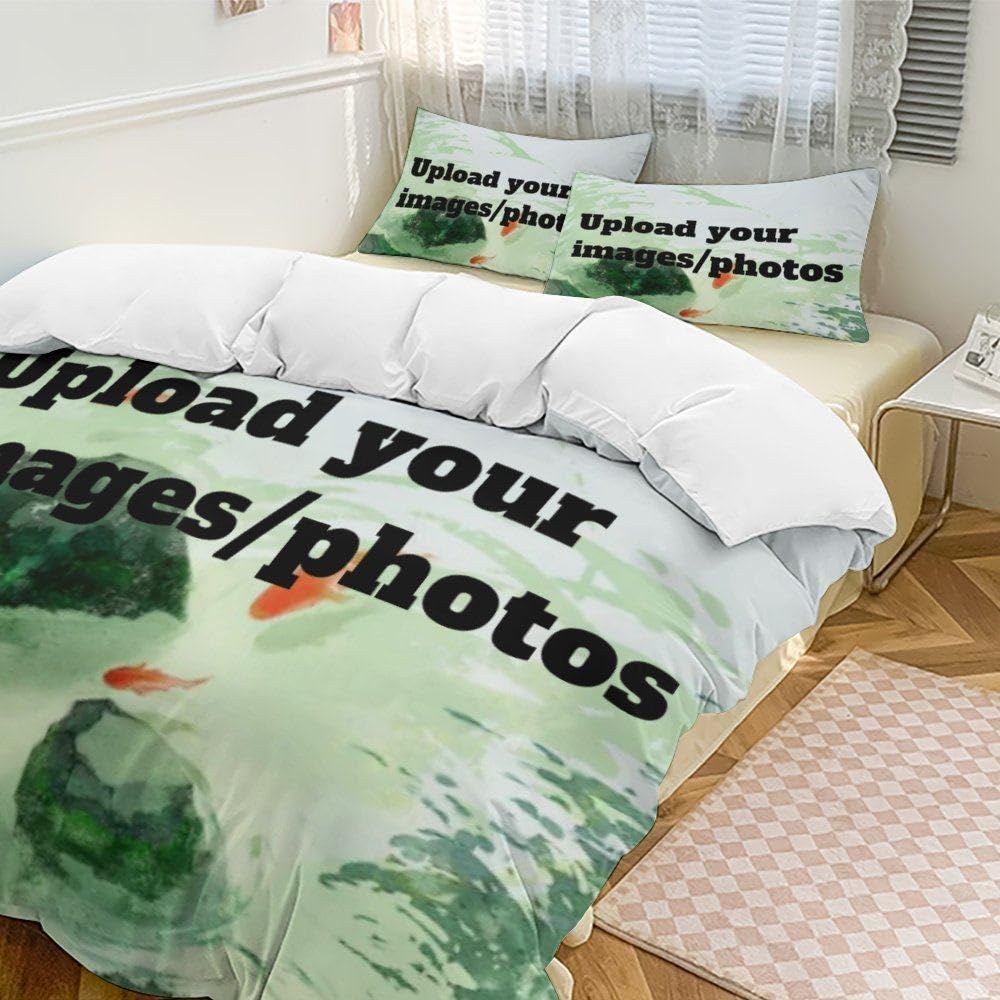 Personalised Photo Duvet Cover,Custom Bedding Duvet Cover with Any Photo/Text/Logo,Customised Bedding Cover Set Memorable Gift for Friends Family Couple Anniversaries ,custom,102"x87"(260cm x 220cm)