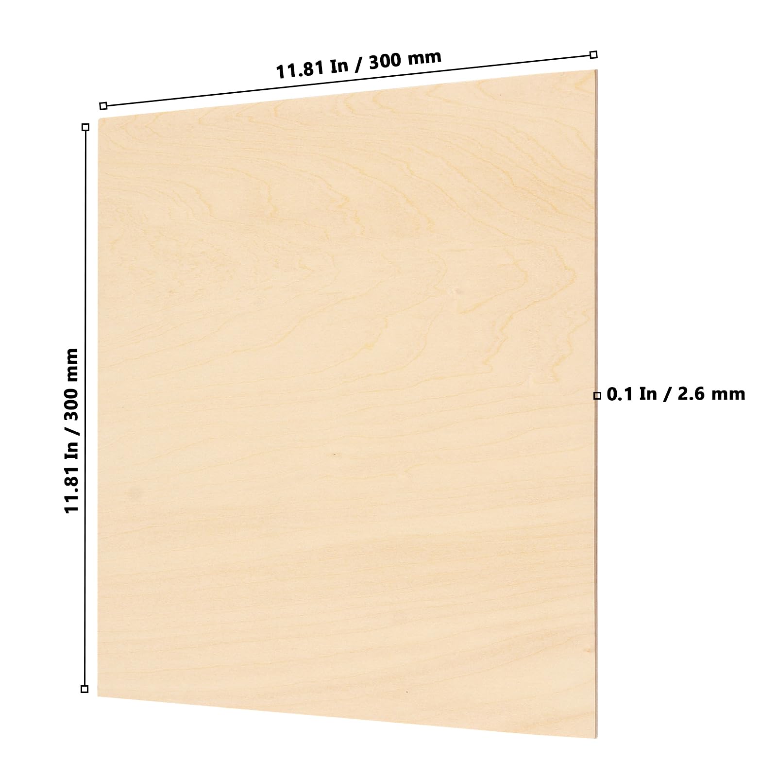 Sperrholzplatten, 300 x 300 mm, 3 mm Dicke, glatte, unlackierte Lindenholzplatten, Holzplatten zum Basteln, Laserschneiden, Gravieren, Modellbau, DIY-Projekte (30 x 30 x 0,3 cm), 16 Stück
