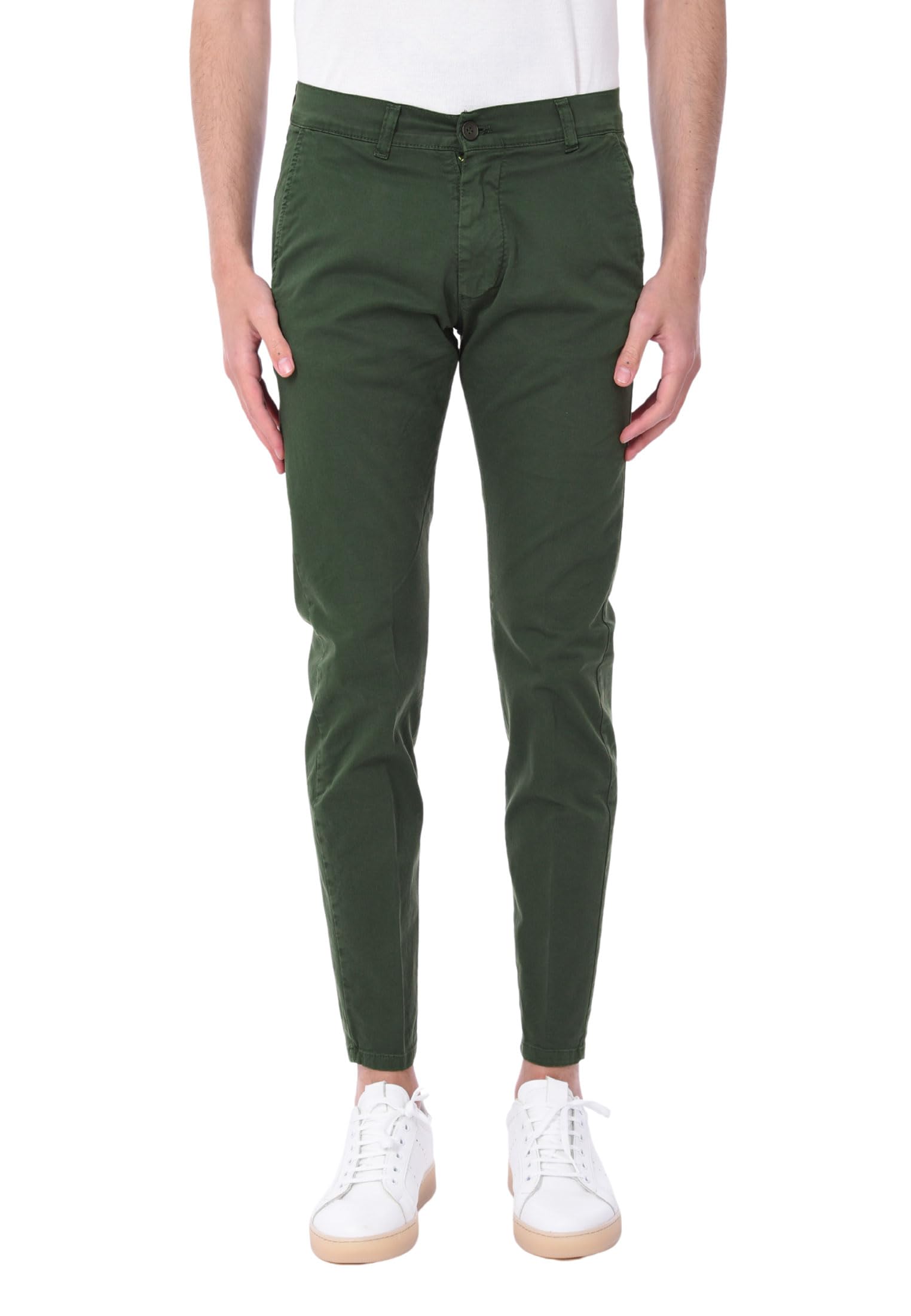 Ciabalù Pantaloni Uomo Eleganti in Cotone Taglie Comode Made in Italy Sartoriale Tinta Unita Modello Chino Capri Leggeri con Tasca America