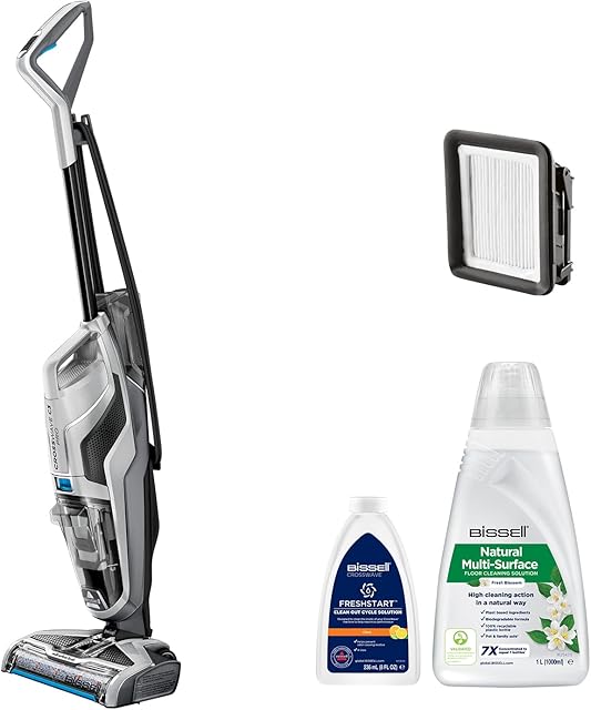 BISSELL CrossWave C3 Pro | 3 w 1 Odkurzacz na Mokro i Sucho | Odkurzanie, Pranie i Suszenie | Odkurzacz Wielopowierzchniowy do Dywanów i Twardych Podłóg | 80dB | Czarny/Tytan/Niebieski | 3555N