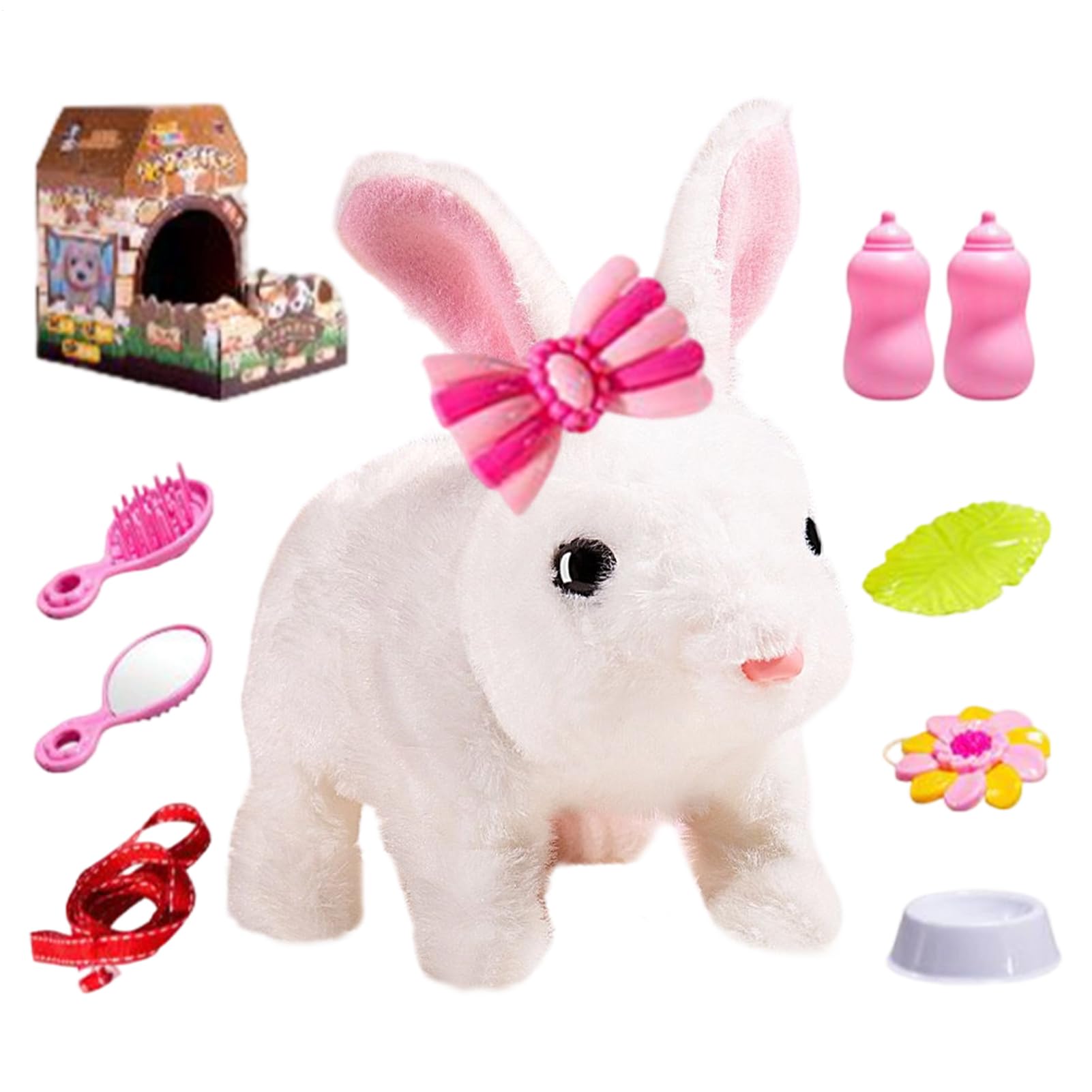 Coniglio Robot Interattivo Per Bambini – Con Suoni, Orecchie Mobili E Camminata, Set Con Palla, Pettine E Accessori, Regalo Per 3-7 Anni