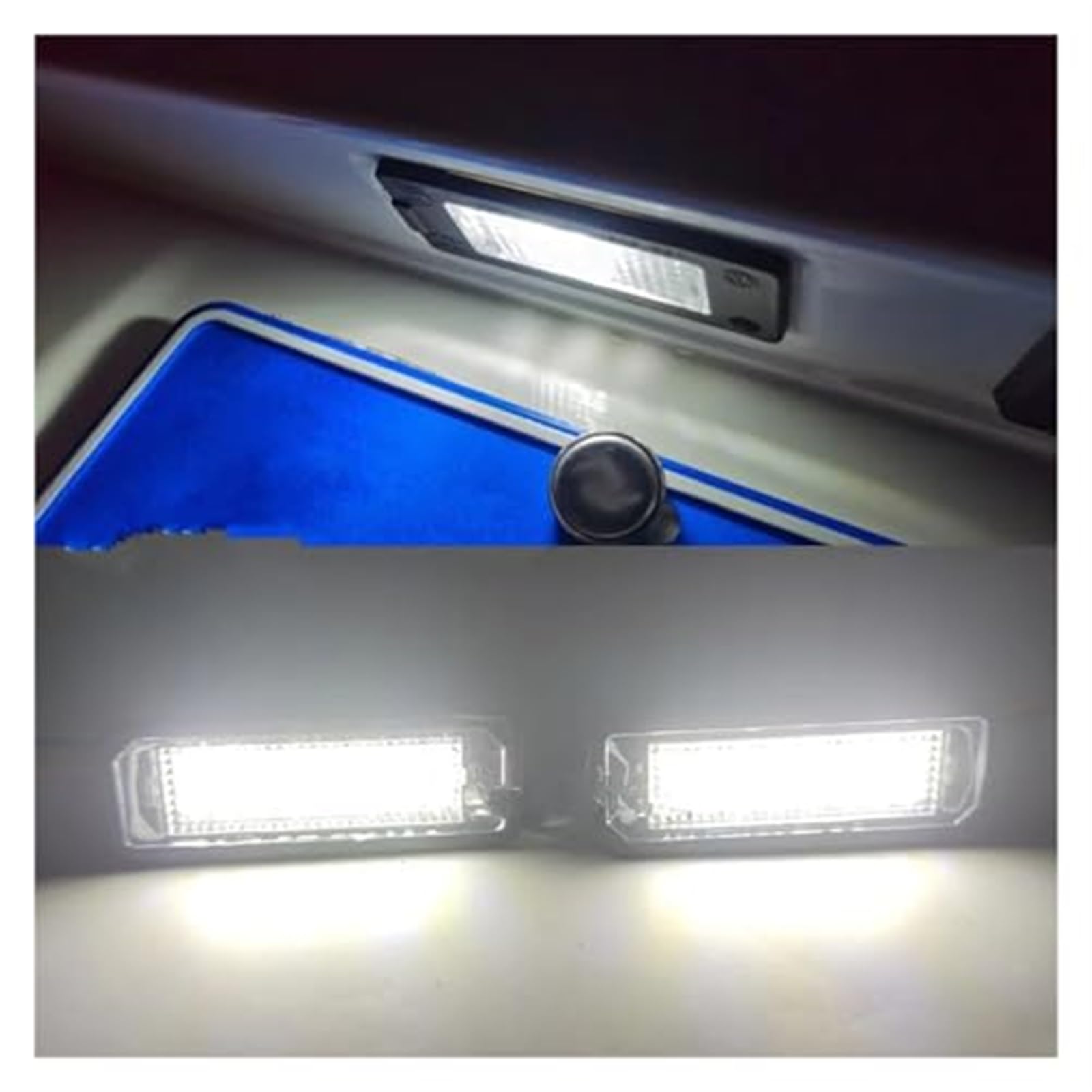 Wivplex Luce targa, for Seat, for Altea 2007-2010 for Leon 2006-2010 Lampada for Canbus Nessun errore Bianco Luce targa(BLACK R side)