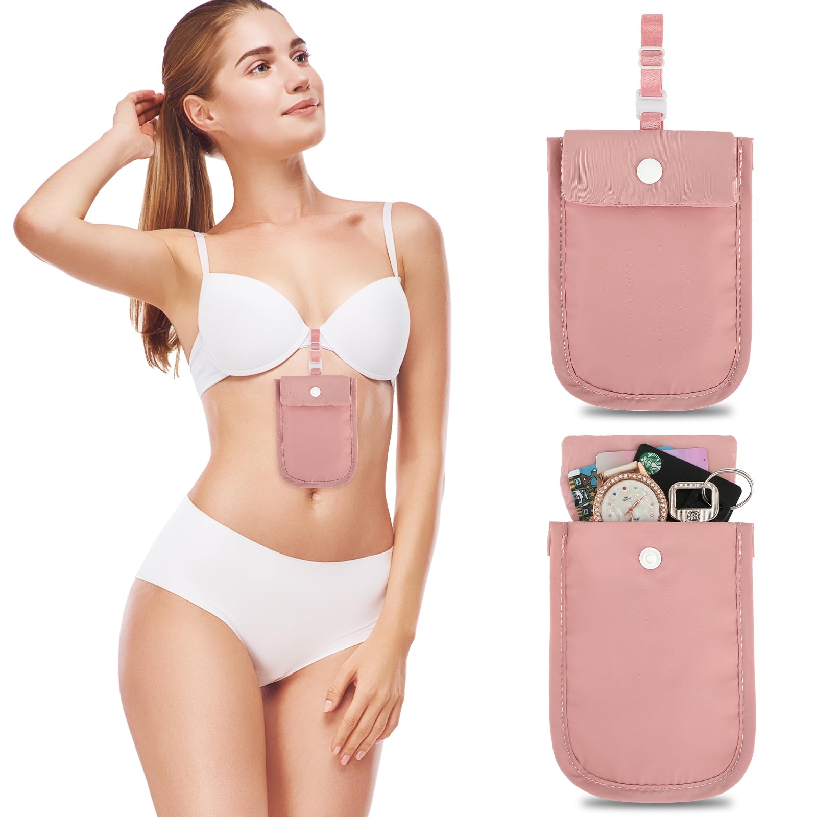 Ouligay Money Belt For Travel Women Bra Wallet Hidden Travel