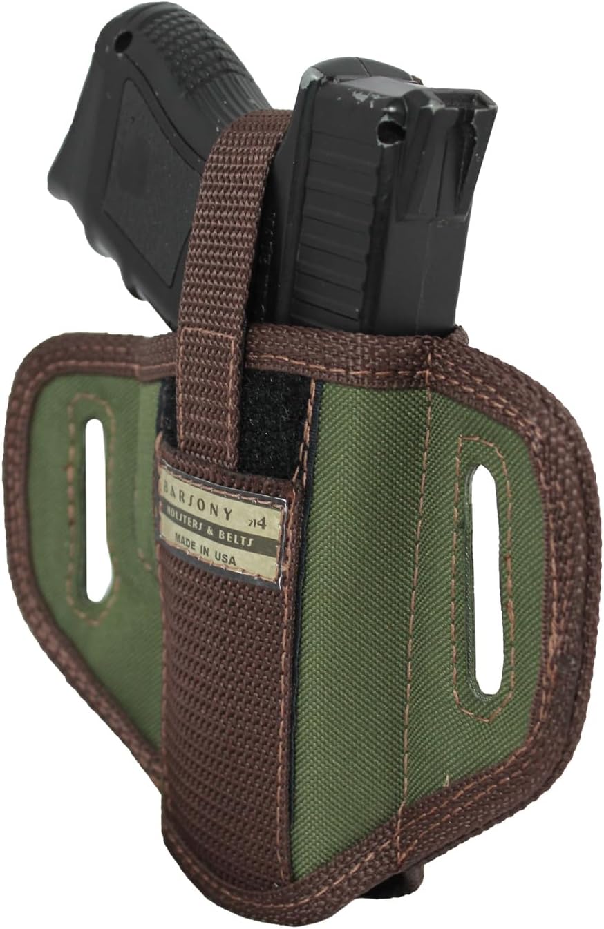 Barsony New Woodland Green Ambidextrous Pancake Holster for Full Size 9mm 40 45 Pistols