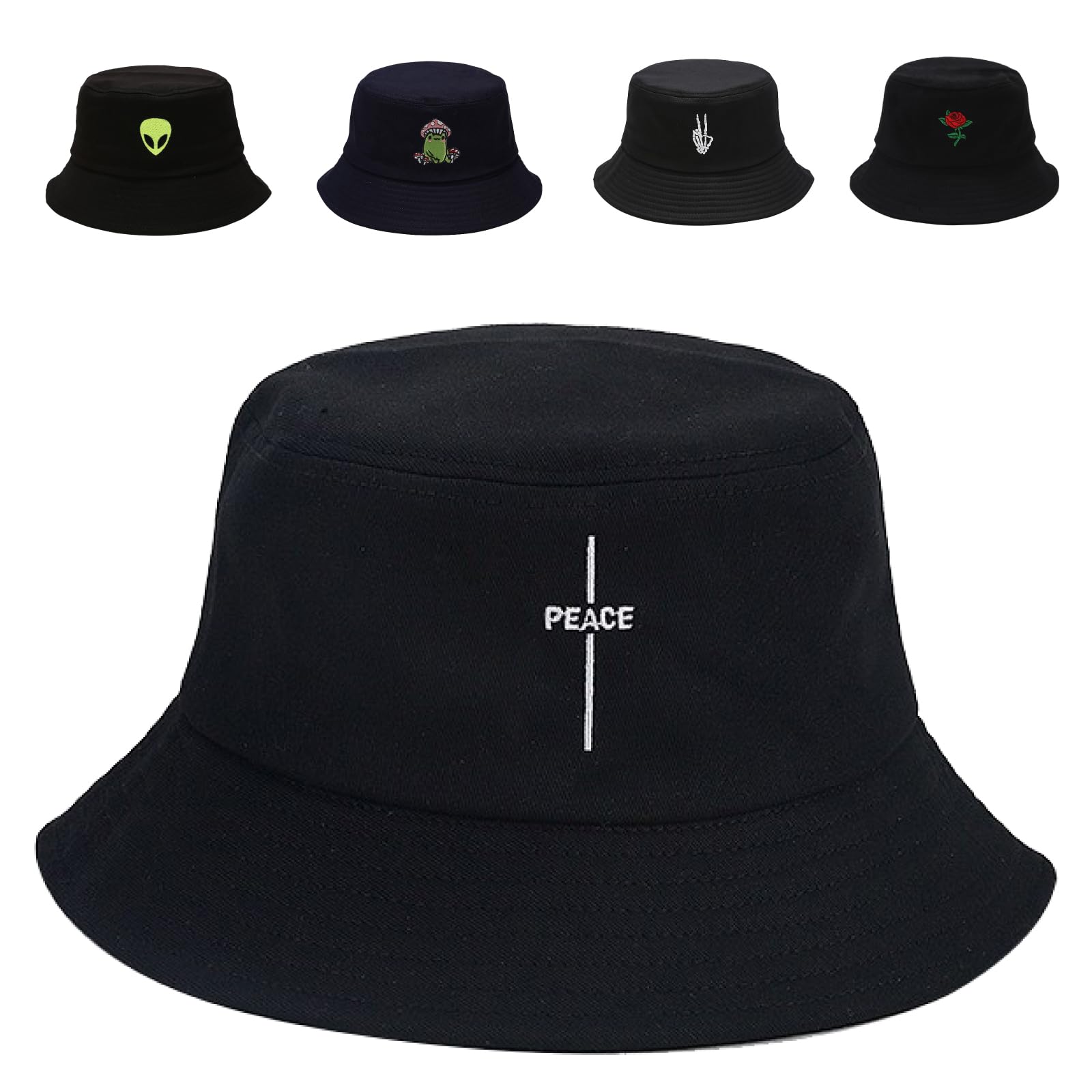 Cotton Bucket Hat for Women Men Summer Travel Sun Beach Bucket Cap, Unisex Outdoor Fisherman Hat