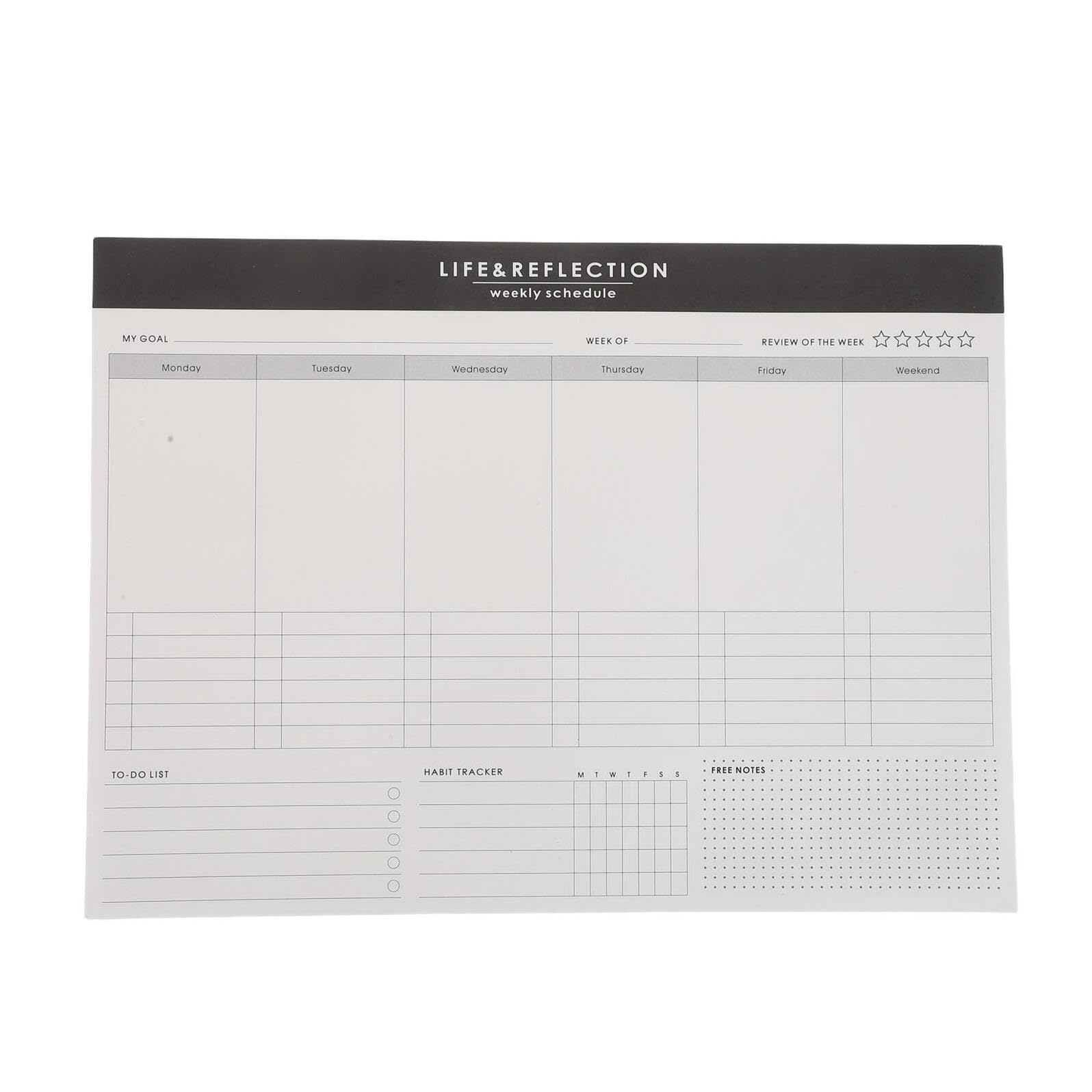 Writable Paper Weekly Schedule Planner Notebook Smooth Surface Weekly Scheduler Pad for Home School Work Task Organizer with Goal Tracker And To Do List Sections