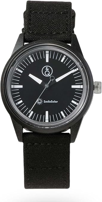 Q&Q SmileSolar Solar Analog Waterproof R00A-005JK Womens Wristwatch, Black