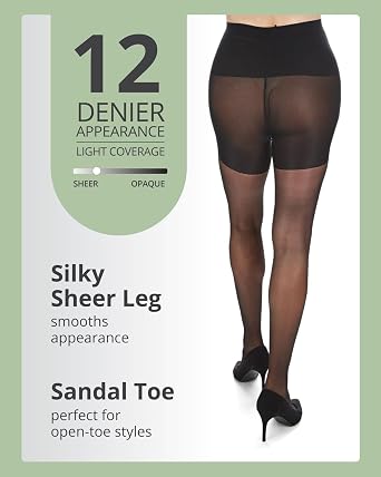 MeMoi Maternity Sheer Pantyhose for Women, 12 Denier Pregnancy Hosiery