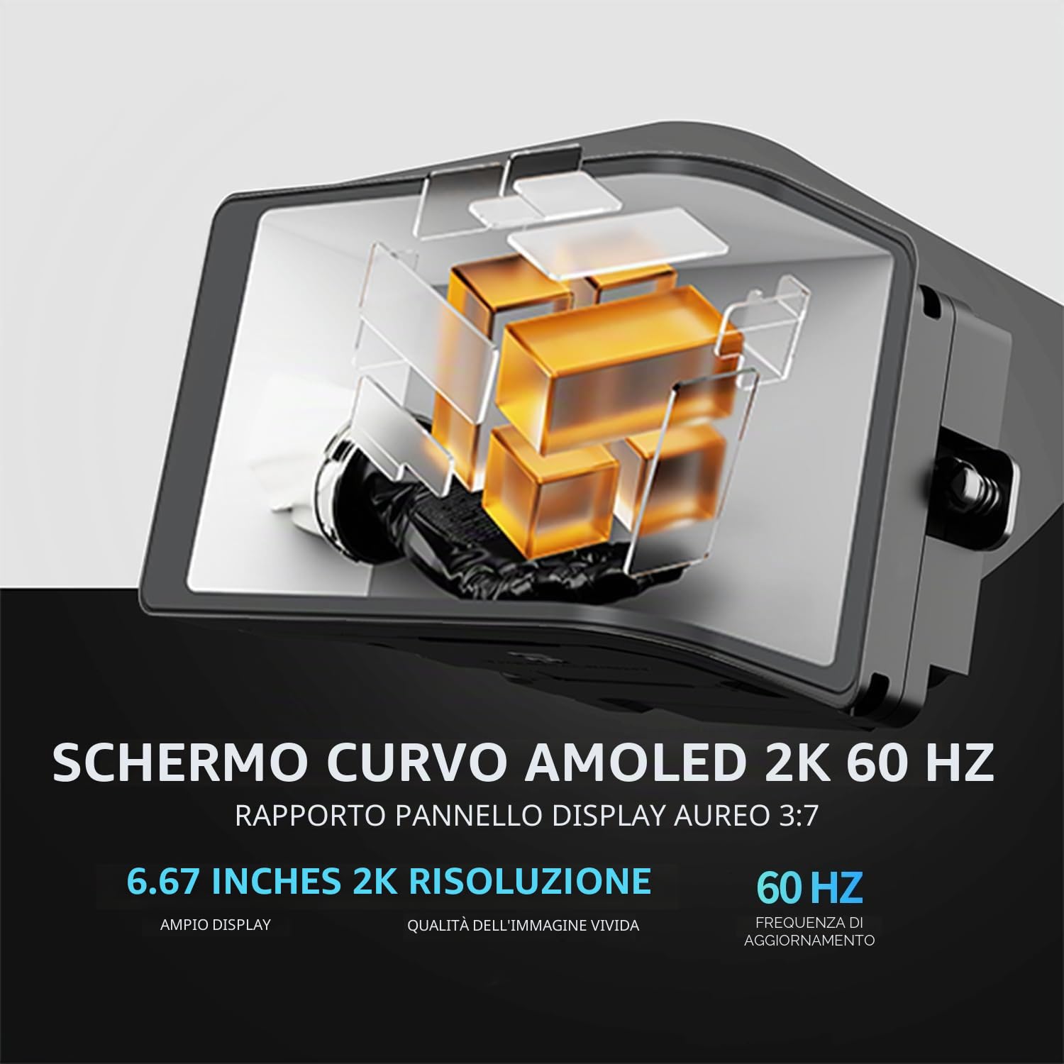 TR - Wonder Vision 360 UB ARGB Raffreddatore CPU AIO nero, radiatore da 360 mm, schermo curvo 2K 60 Hz con risoluzione 2400 x 1080, per AM4/AM5, Intel LGA1851/1700, schermo 3D da 6,67 cm, pompa ad