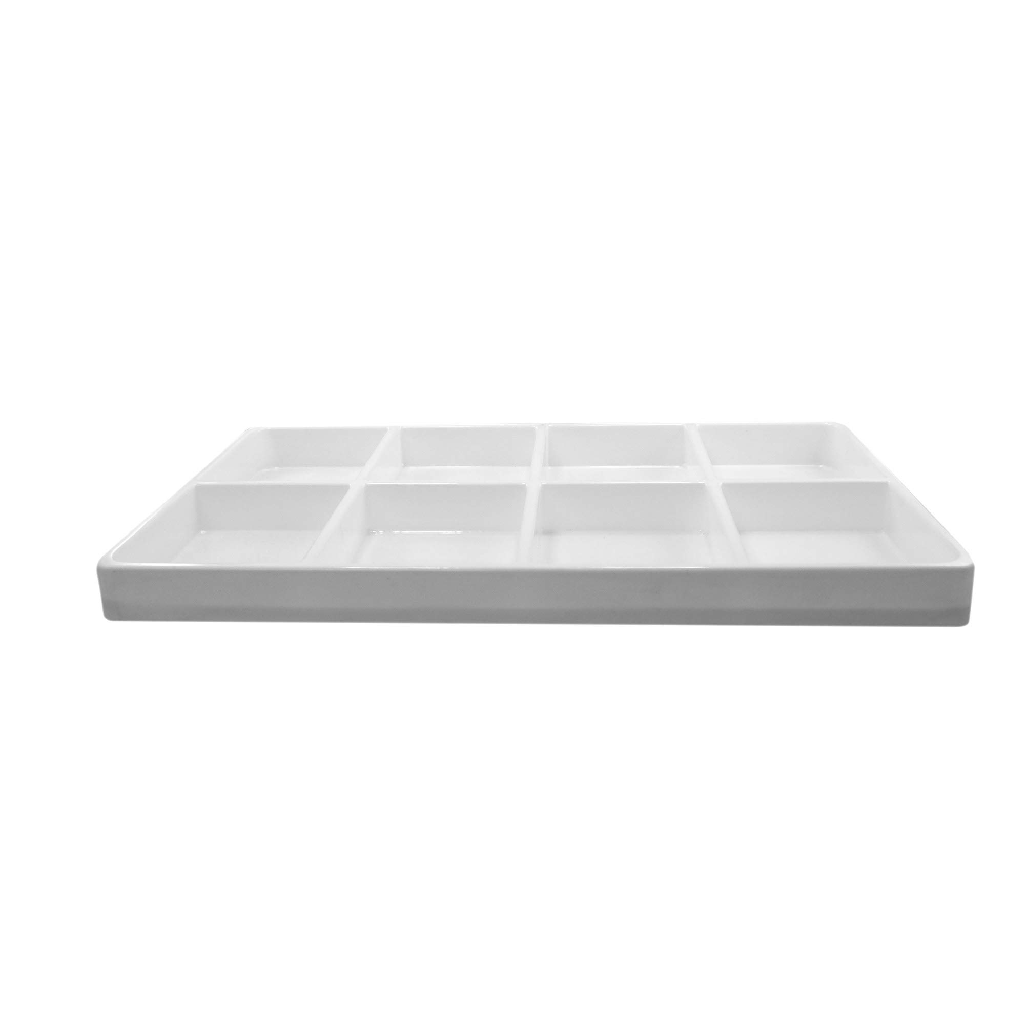 N'icePackaging - Bandeja de plástico blanco con 8 compartimentos para almacenamiento, organización, exhibición, ventas, apilamiento, clasificación, varios tamaños