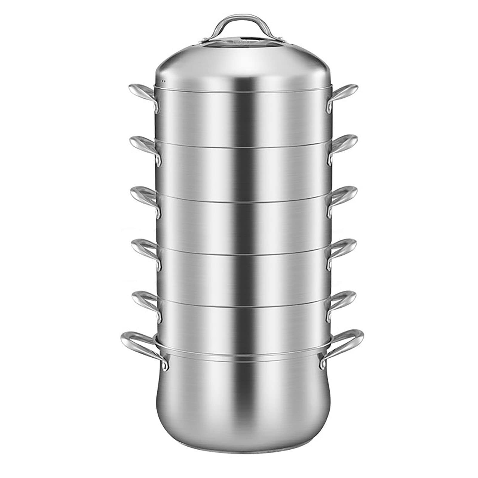 GTHTUHFD Steamer Pot/Soup Pot 304 Stainless Steel 5-Layer Composite Bottom, Thickened, Glass Lid,28Cm,28Cm (Size_Name 28Cm),size_name-28cm