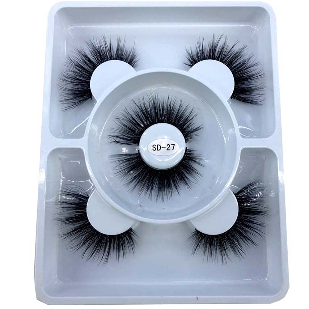 HBZGTLAD 2020 New 3 pairs natural false eyelashes fake lashes long makeup 3d mink lashes eyelash extension mink