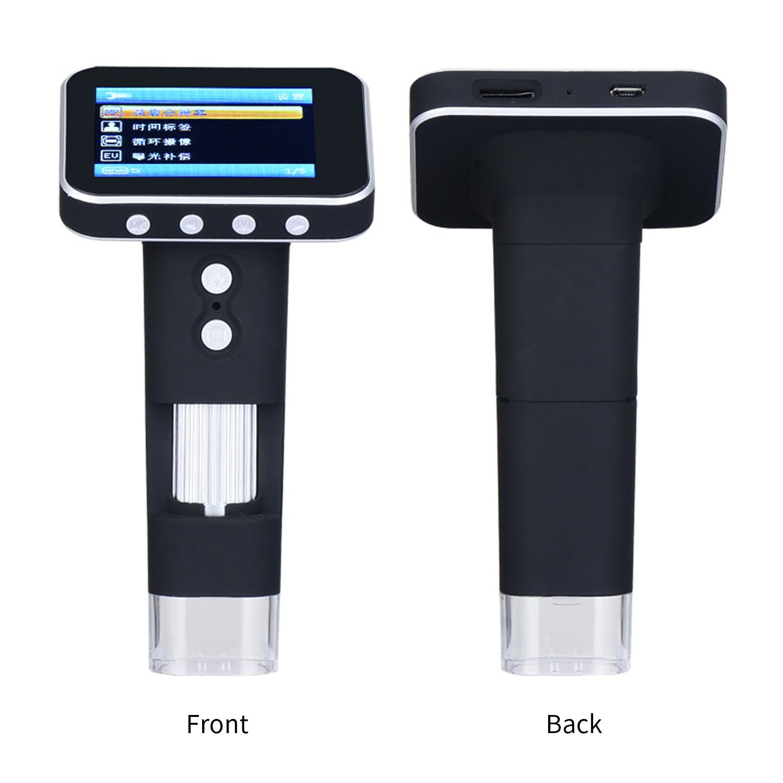Microscopio portatile portatile con LCD da 3,5 pollici 500X per l'apprendimento della scienza regolabile LED luce portatile microscopio lente d'ingrandimento