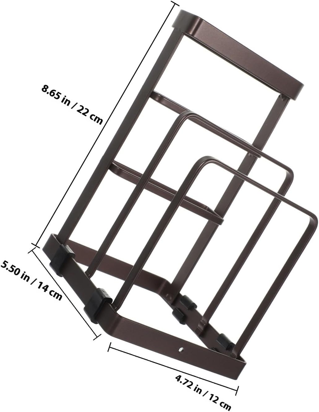YARNOW Iron Cutting Board Rack Organizer Holder for Kitchen, Space-Saving and Contemporary Design, Sturdy Coffee-Colored Holder Suitable for Daily Use