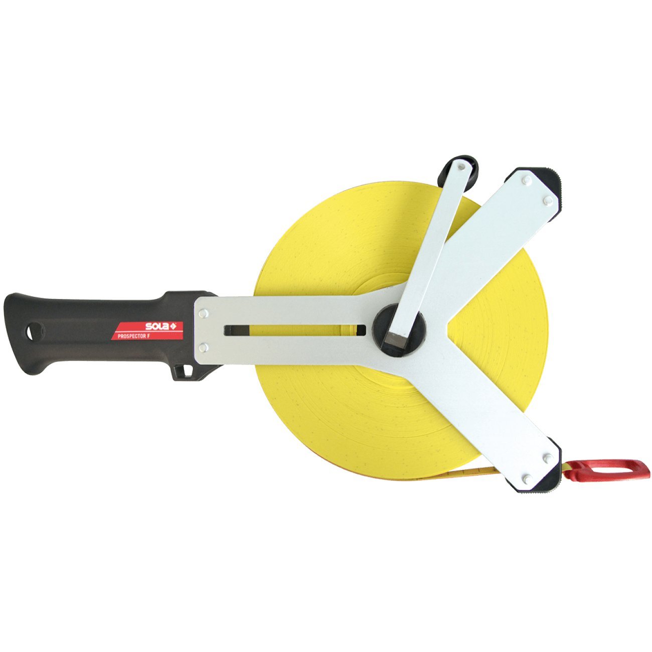 SOLA PROSPECTOR F - Maßband Glasfaser 30m / 13mm - gelb mit mm Skala - Genauigkeitsklasse II - Bandmaß mit Multifunktions-Endhaken - Metermaß Länge - 50m, 30m