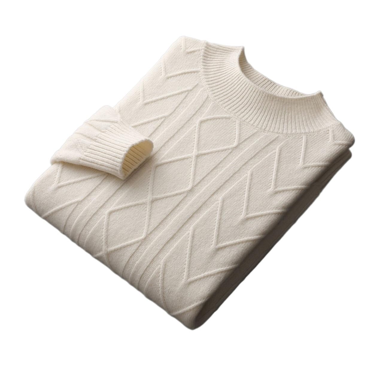 Pull en tricot de cachemire échoué haut de gamme demi-col haut en laine épaisse