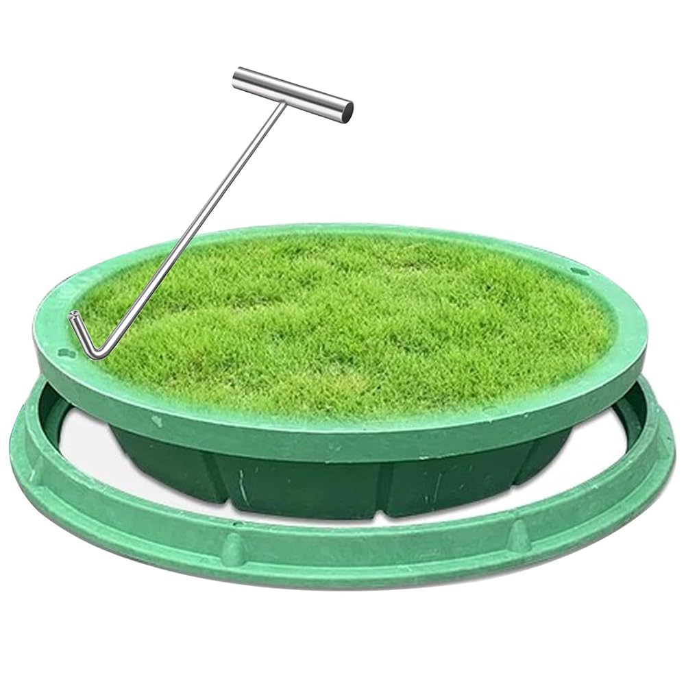 Couvercle de fosse septique invisible rond avec cadre de regard de jardin