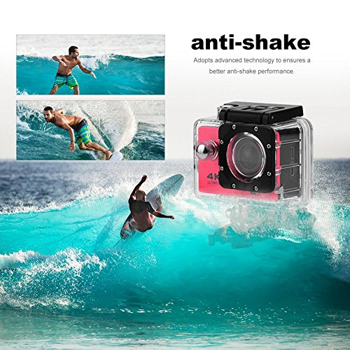 Câmera de Esportes 4K HD, Filmadora Esportiva à Prova D'água de 30M WiFi com Tela de 2.0 Polegadas