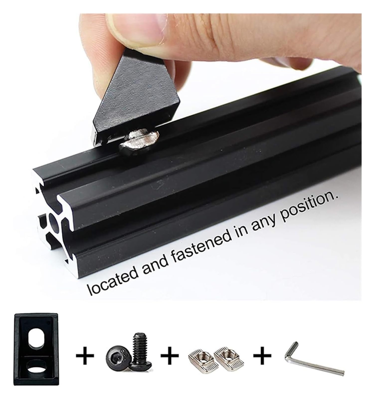 Connecteurs de profilés en aluminium, 20 pièces(Silver)