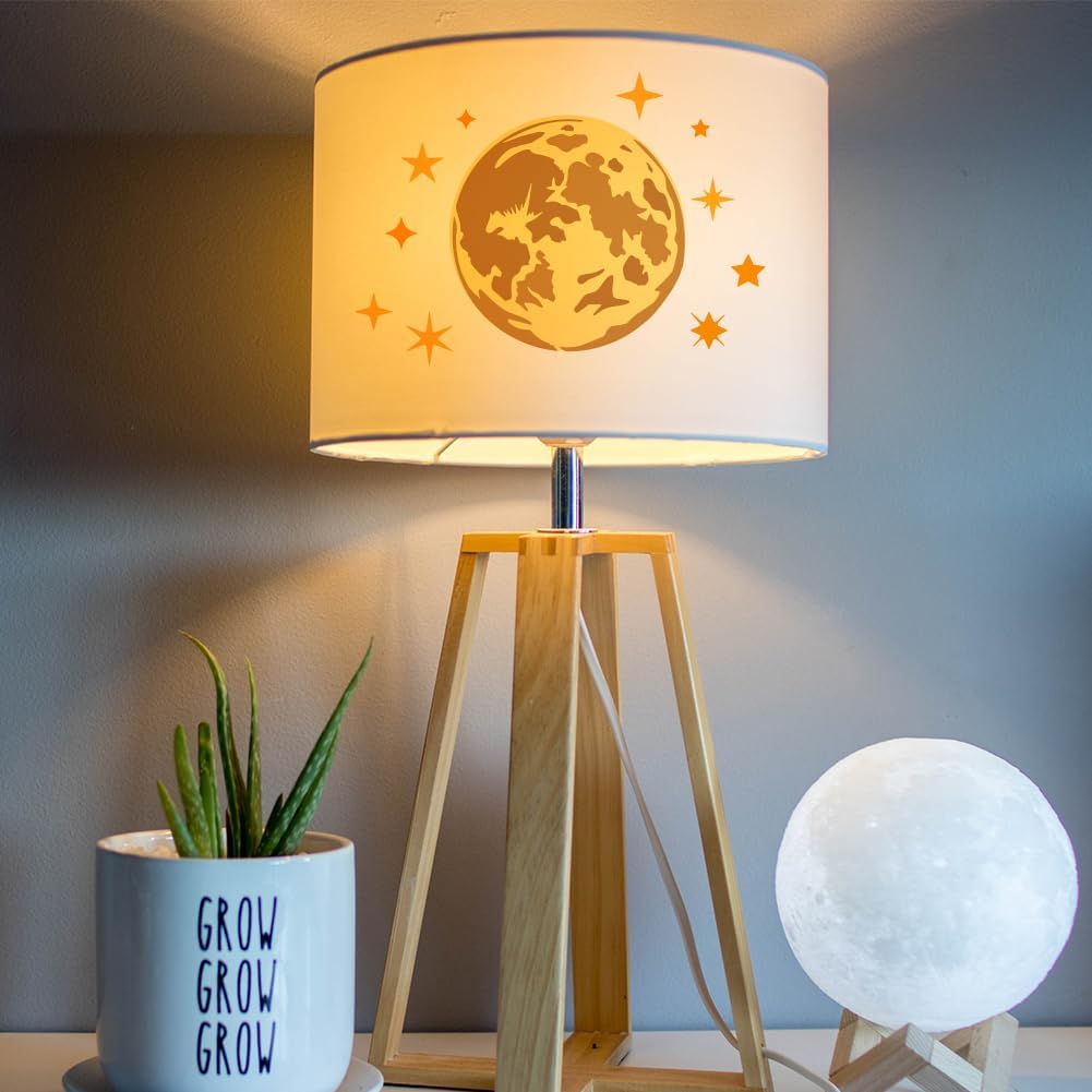 FINGERINSPIRE Layered Moon Painting Stencil 11.8x11.8 inch Moon Phases Drawing Template Space Theme Plastic Stencil for DIY Painting Wall Wood Home Decoration