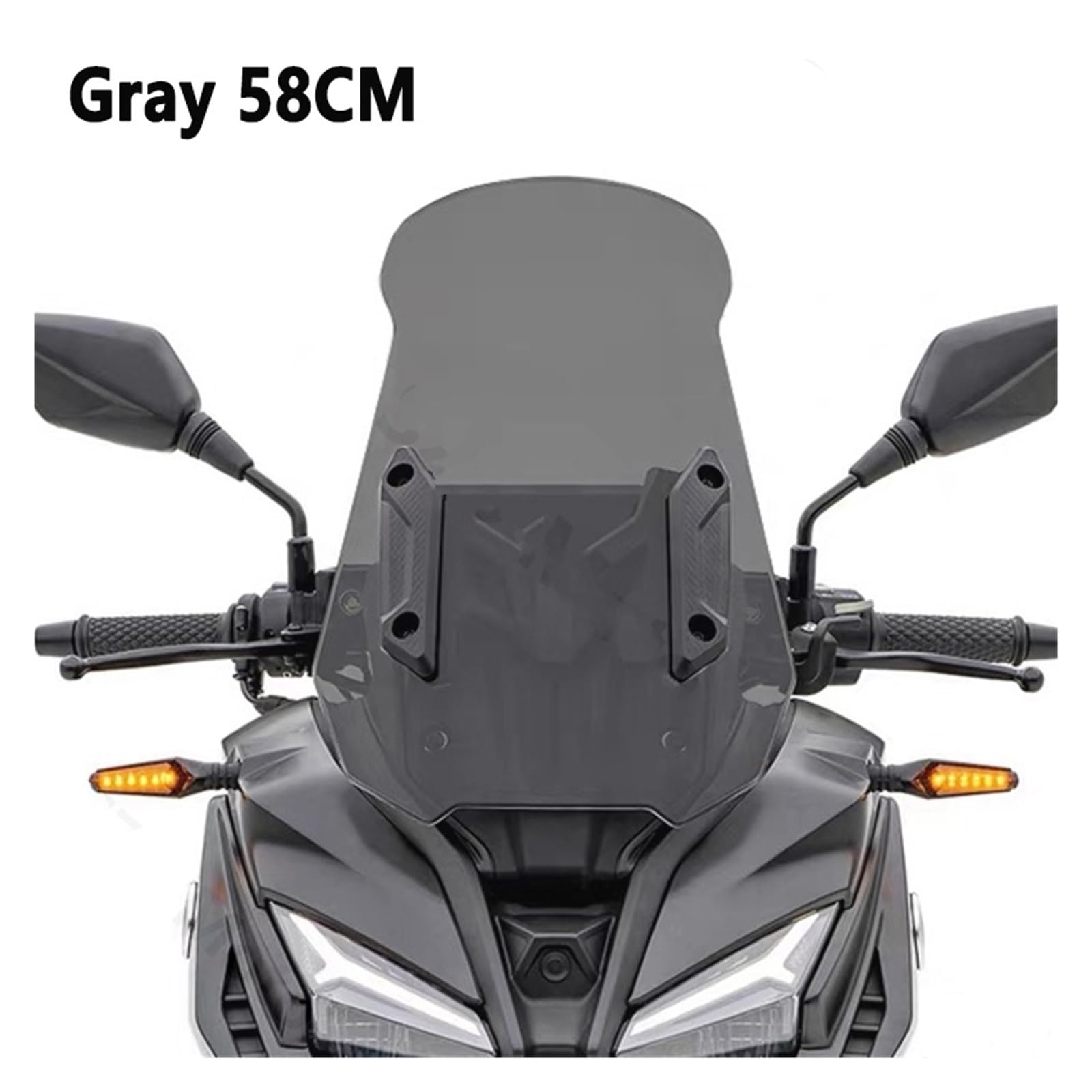 Cupolino Moto Per VOGE Per SR1 125 Per ADV Per SR150S Per Accessori Per Moto Parabrezza Deflettori Anti Visiera Parabrezza Per Motocicletta(Gray 58CM)