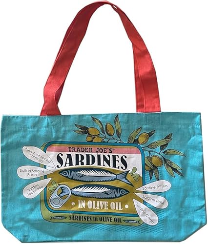 TJ's Sardine Bag, Reusable Grocery Bag, Heavy Duty 100% Cotton